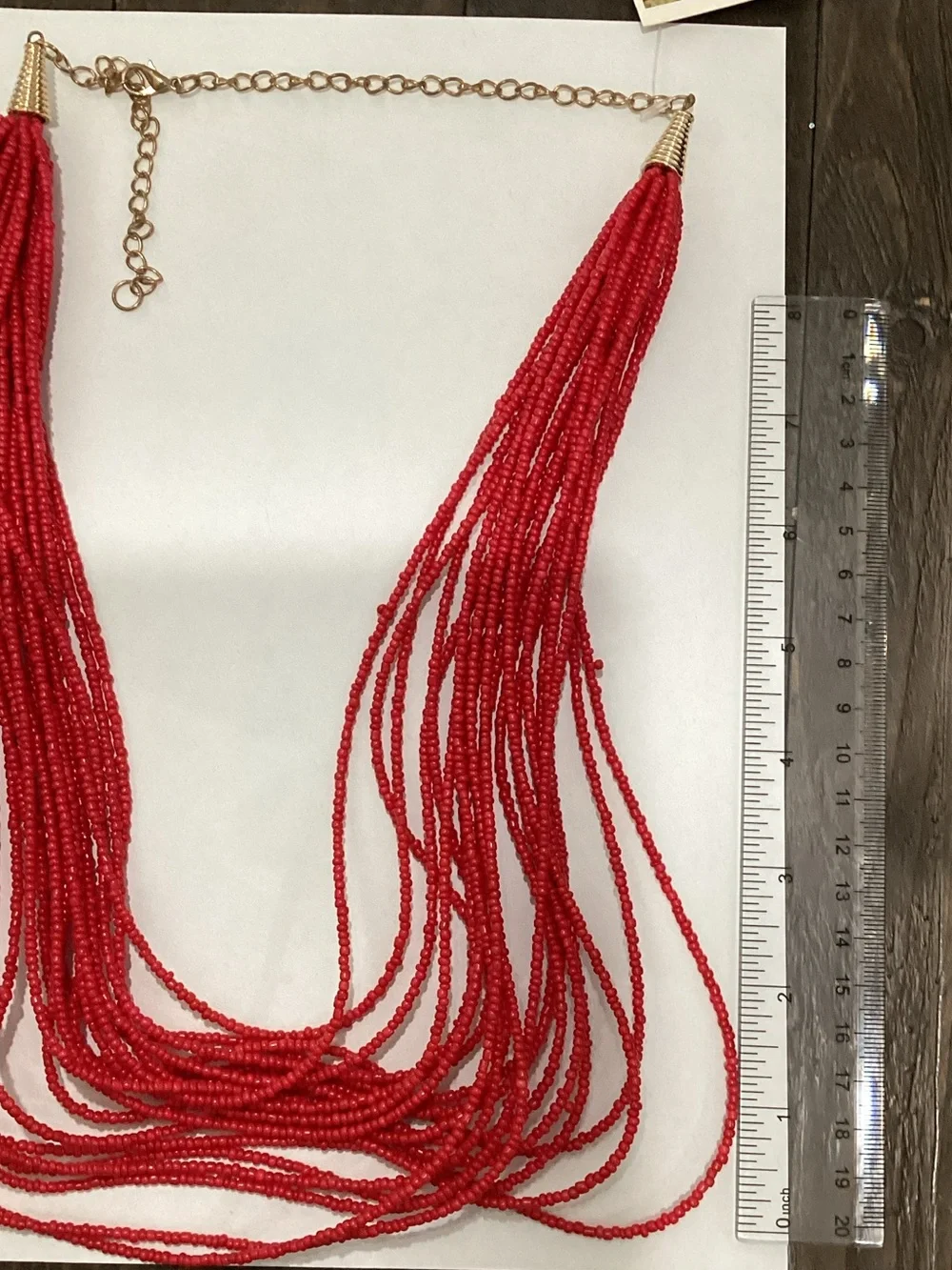Red‎ Multi-Strand Beaded Necklace - Women Jewelry